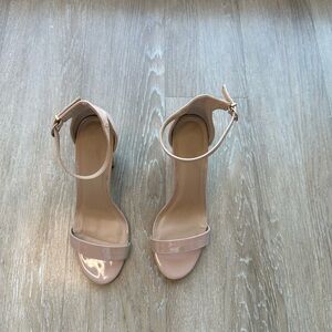 Elegant Nude Ankle Strap Sandals